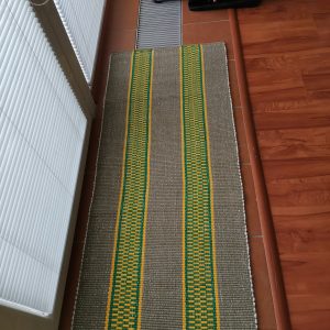 Vzor nite zelený so žltými pruhmi – šírka 60cm