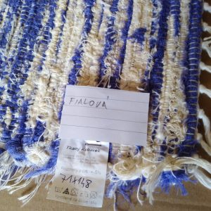 strapatý krémovo fialový – šírka 70cm