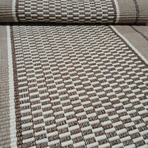 vzor nite š. 62 cm, hnedé kocky s hnedým prúžkom